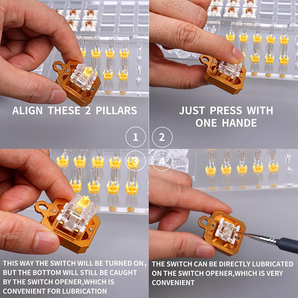 2 in 1 Switch Opener with Switch Puller Switch Clamp Keys Puller for Custom Cherry Gateron Mechanical Keyboard Switches(Switch Opener Kit)
