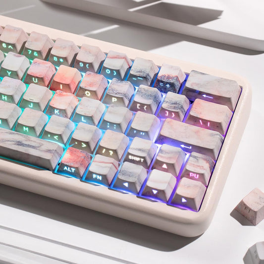 131 Keys Shine Through Keycaps Dye Sub Cherry Profile PBT Keycap Set Fit for 61/64/87/104/108 Cherry Mx Switches Mechanical Keyboard