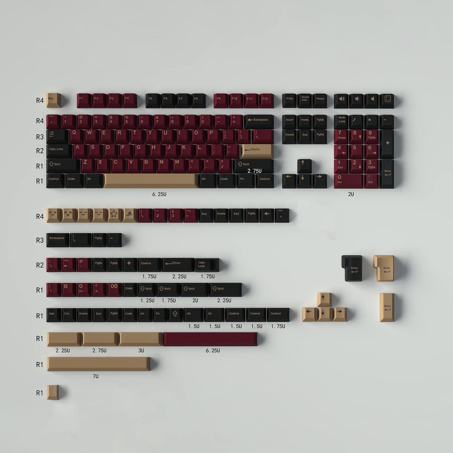 Sumgsn 172 Keys Doubleshot Keycaps Set Cherry Profile Fishing Key caps with 7u Spacebar Fit for 61/64/87/104/108 Cherry Mx Switches Alice Keyboard Mechanical Keyboards