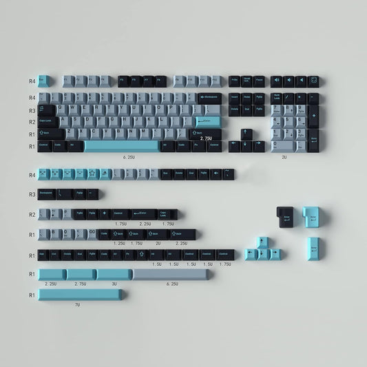 Hammerhead Light Keycaps 172 Keys Cherry Profile Double Shot Keycap Set Fit for Alice Keyboard 61/64/87/104/108 Cherry Mx Switches ISO ANSI Mechanical Keyboard