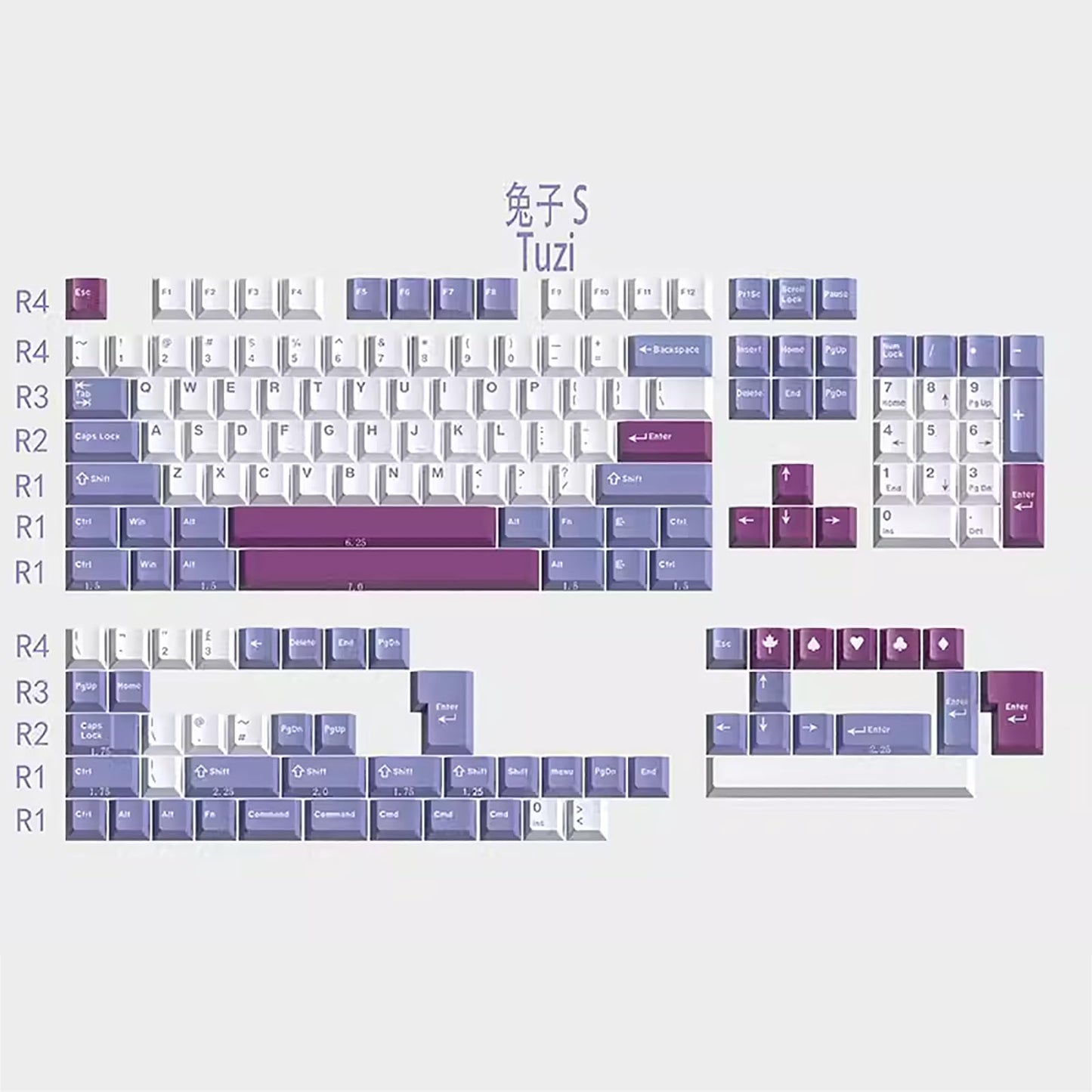 Sumgsn 172 Keys Doubleshot Keycaps Set Cherry Profile Fishing Key caps with 7u Spacebar Fit for 61/64/87/104/108 Cherry Mx Switches Alice Keyboard Mechanical Keyboards