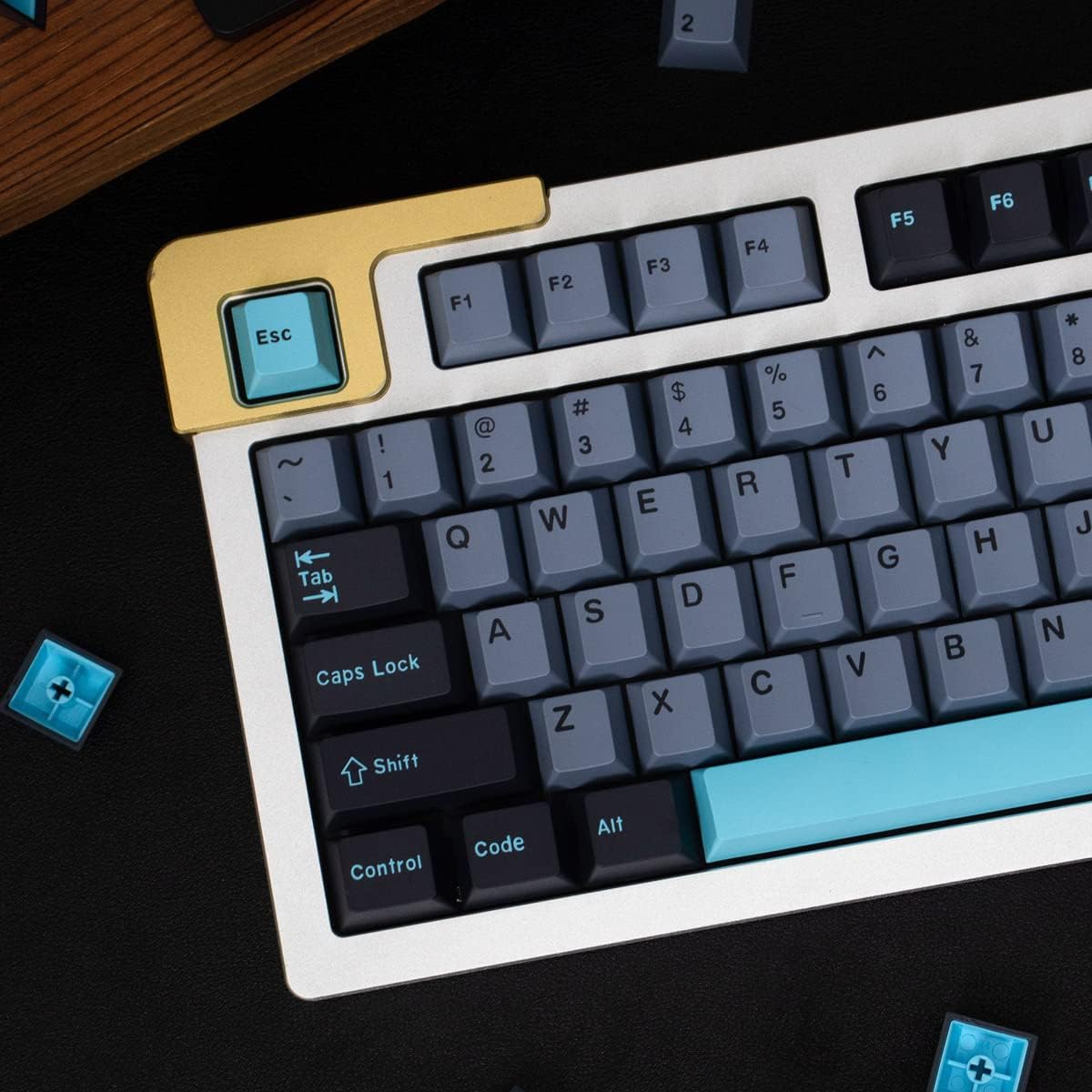 172 Keys Doubleshot Keycaps Cherry Profile Blue 8008 Keycap Set Fit for 61/64/87/104/108 Cherry Mx Switches ISO ANSI Layout Mechanical Keyboard