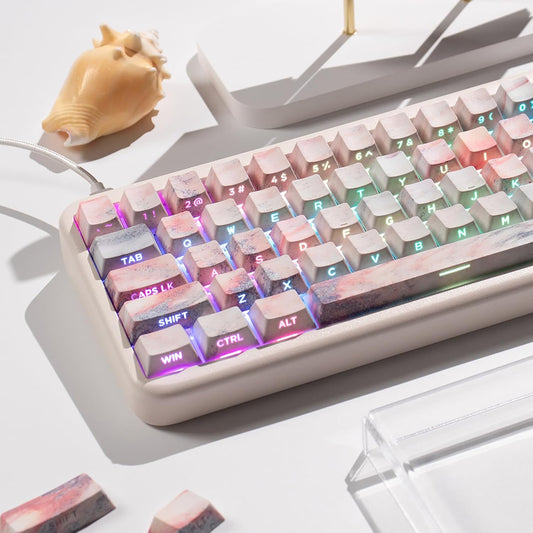 131 Keys Shine Through Keycaps Dye Sub Cherry Profile PBT Keycap Set Fit for 61/64/87/104/108 Cherry Mx Switches Mechanical Keyboard