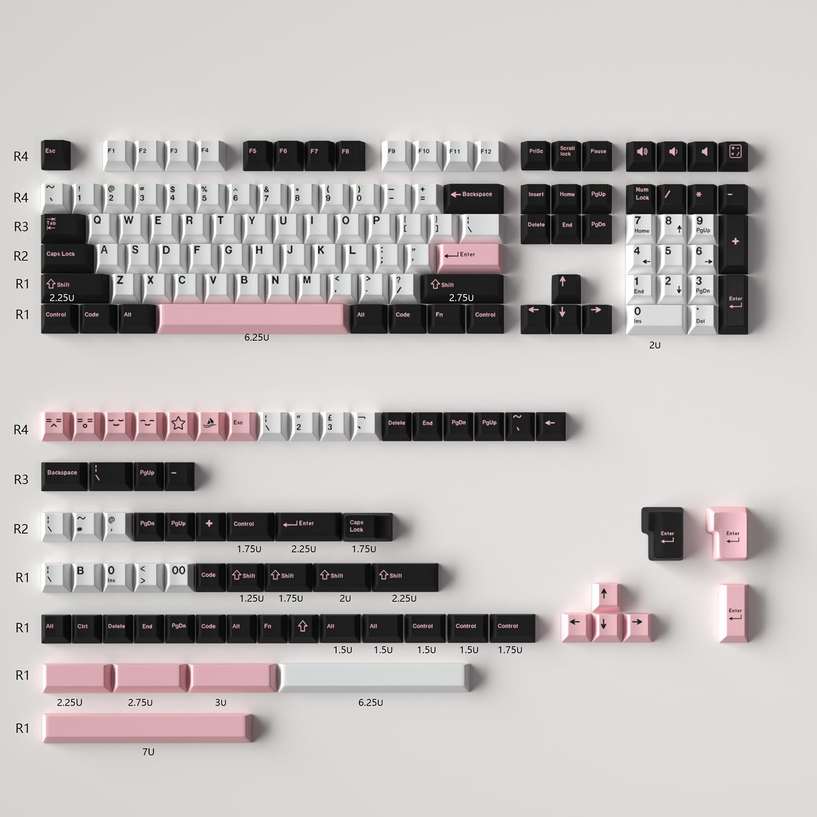 Sumgsn 172 Keys Doubleshot Keycaps Set Cherry Profile Fishing Key caps with 7u Spacebar Fit for 61/64/87/104/108 Cherry Mx Switches Alice Keyboard Mechanical Keyboards