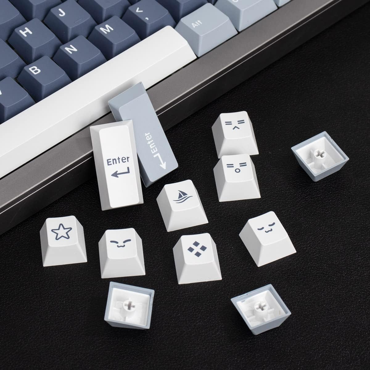 Sumgsn 172 Keys Doubleshot Keycaps Set Cherry Profile Fishing Key caps with 7u Spacebar Fit for 61/64/87/104/108 Cherry Mx Switches Alice Keyboard Mechanical Keyboards